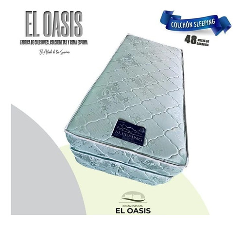 Colchon En Goma Azul Individual El Oasis 80x190x12cm