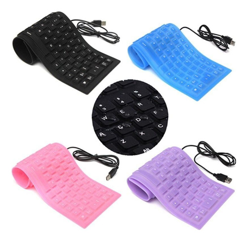 Teclado Flexible Usb De Silicon Plegable Para Pc Laptop