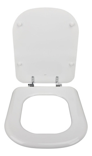 Imagen 2 de 5 de Tapa Asiento Inodoro Madera Tipo Bari Herraje Metal Color Blanco