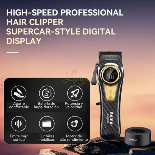 Máquina De Corte Inalámbrico Kemei Km-2242 Negra 220v