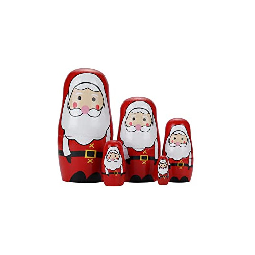 Yoption 5pcs Ruso Matryoshka Muñecas De Madera Hecha A Mano