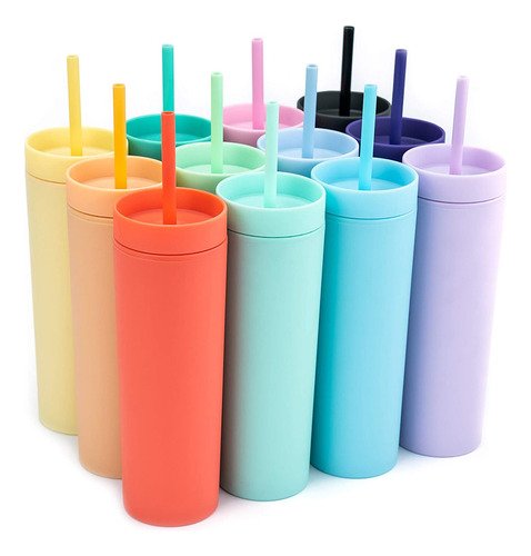 Vasos Tipo Cooler Con Pitillo (skinny)