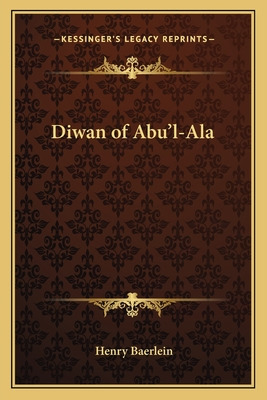 Libro Diwan Of Abu'l-ala - Baerlein, Henry