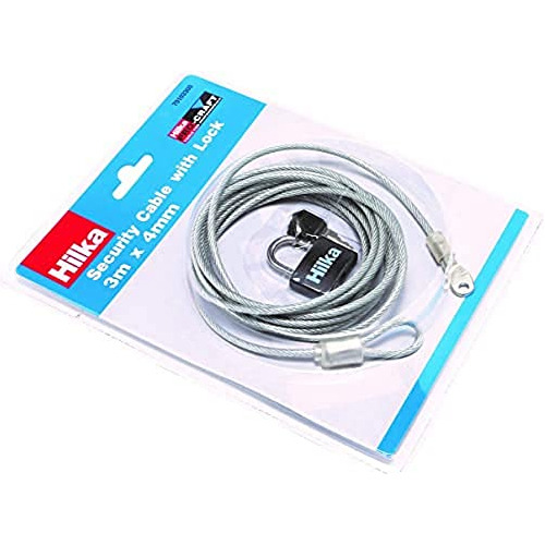 Hilka ******* X 4 Mm Cable De Seguridad Con Candado - Plata