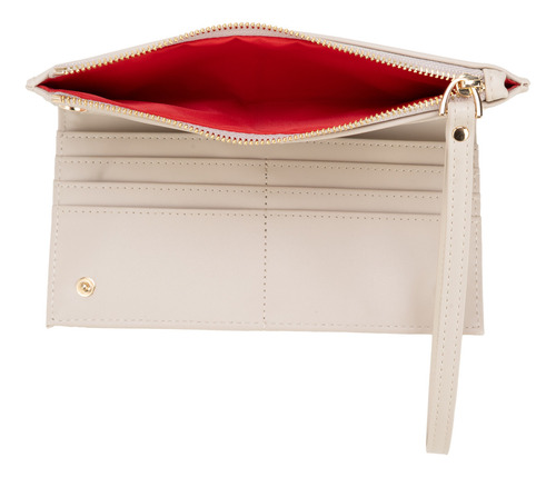 Cartera Flap Cloe Inille I Grande Color Beige