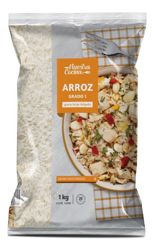 Arroz Nuestra Cocina Grano Largo G1 Bolsa 1 Kg