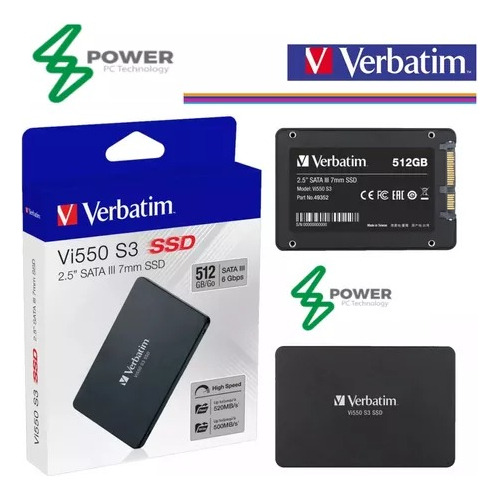 Imagen 2 de 10 de Disco Sólido Interno Verbatim 512gb Vi550 Sata Iii 2.5