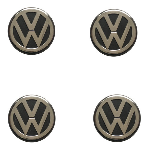 4 X Centro Llanta Tapa Rueda Volkswagen Gol Logo Brillante