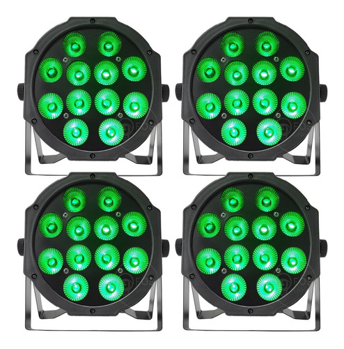 Kit 4 Canhão Refletor 12x12w Rgbw Quadriled Slim + Mesa Dmx