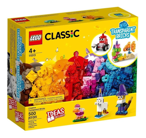 Lego Classics Ladrillos Transparentes 500p Original 11013 