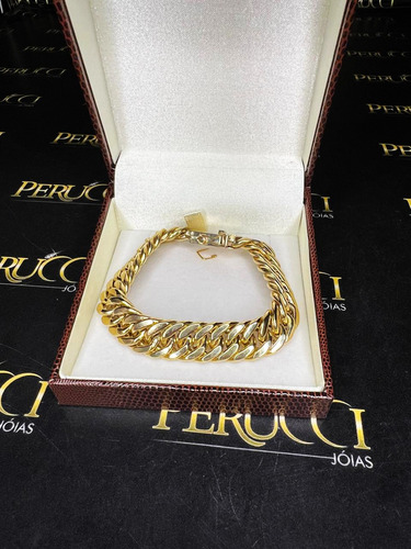 Pulseira Elos Duplos 30 Gramas 13mm Ouro 18k