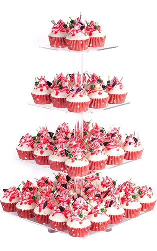 Soporte Cuadrado Para Cupcakes De 4 Niveles