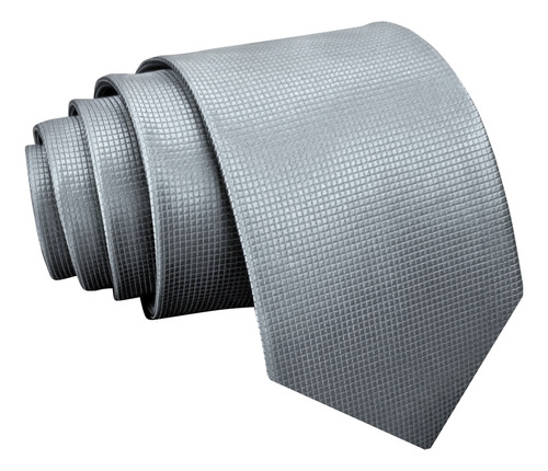 Corbata Gris Plata 8 Cm Regular Fit Micro Cuadros