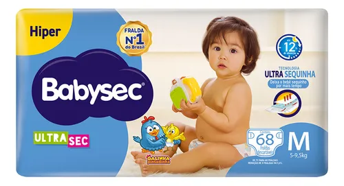 Fralda BabySec Ultrasec Galinha Pintadinha Tamanho M 68 unid