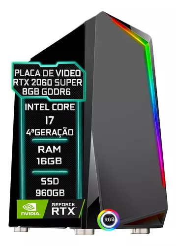 Pc Gamer Completo Intel Core I3 8º G 16gb Ssd 240gb Rtx 2060