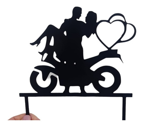 Topper Cake Adorno De Torta Casamiento  Pareja En Moto 