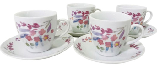 Set 8 Piezas Tazas De Te Porcelana Elegantes Casa Ideal