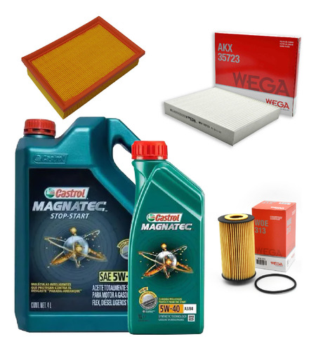 Kit 3 Filtros + 5l Aceite Castrol 5w40 Chevrolet Tracker