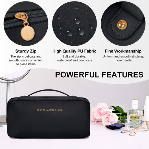 Cosmetiquera Neceser Estuches De Maquillaje Bolsa Viaje Color Negro