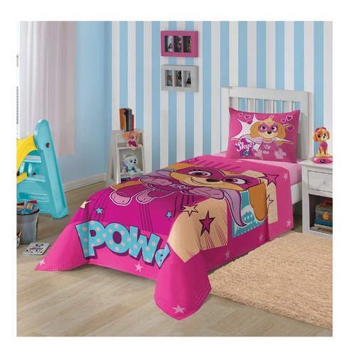 Jogo De Cama Patrulha Canina Menina 2 Peças Lepper