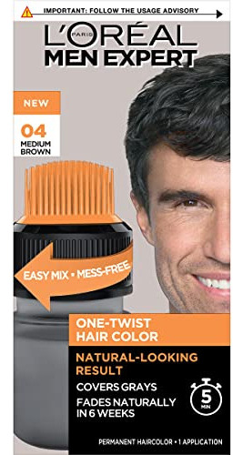 Kit Tintura L'Oréal Paris  Excell 5' Men expert excell 5' tom 4 castanho médio para cabelo