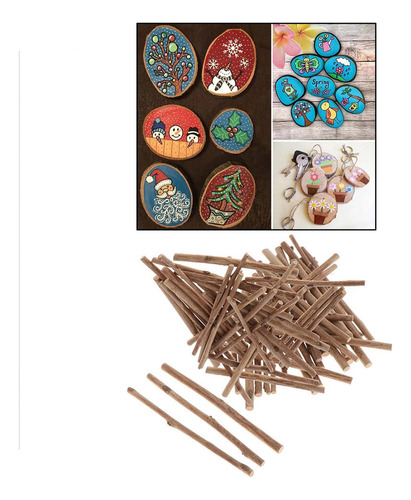 . Rebanadas De Troncos De Madera Sin 100pcs Palitos De