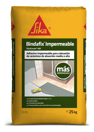 25kg Bindafix Impermeable Cemento Adhesivo En Polvo Sika