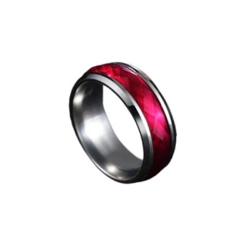 Anillo Titanio Rojo Anillos Juveniles Acero Quirurgico Titan