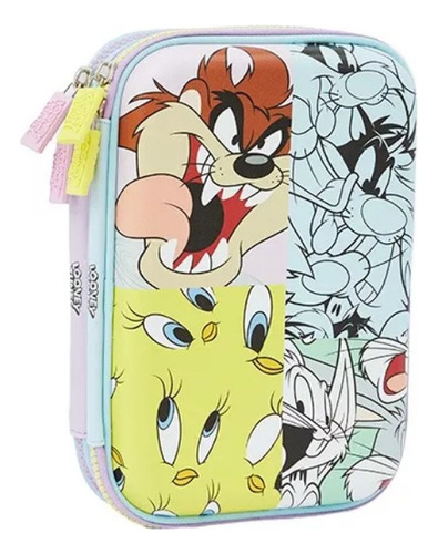 Cartuchera Canopla Looney Tunes Mooving Doble Eva 2 Pisos