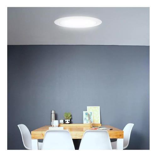 Artefacto Led Redondo Embutir Techo 18w Luz Día/luz Cálida Estructura Amarillo