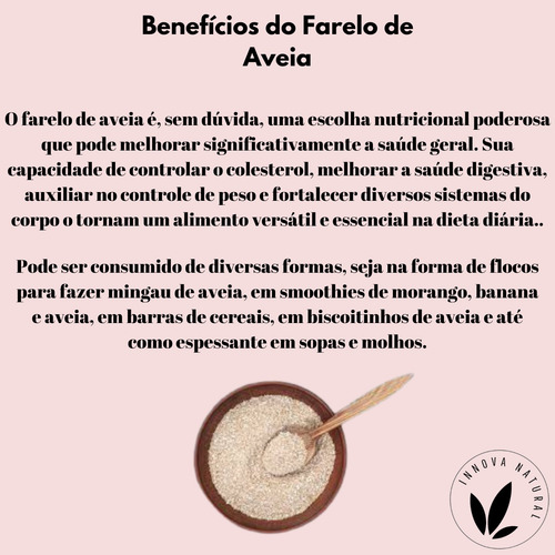 Farelo De Aveia 100% Natural Pacote Com 100g Innova Natural