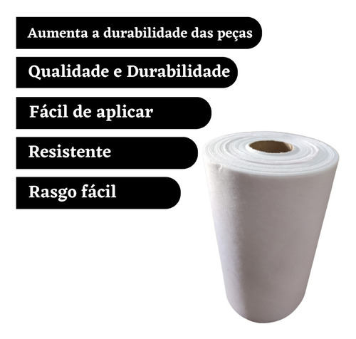 Entretela Fiorella Bdo 80 Rasgável Rasgo Fácil 100m Bordado Cor Branco Desenho Do Tecido Liso