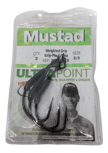 Anzuelos Mustad Offset N 5/0 X3u Ultra Point 38101 Con Plomo