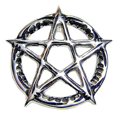 Pentagrama Estrela Flamejante Em Prata