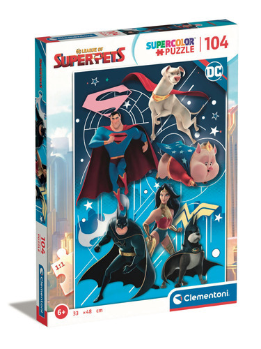 Rompecabezas Supermascotas Batman Krypto Wonder Woman 104 Pz Clementoni Italia Superman Mujer Maravilla