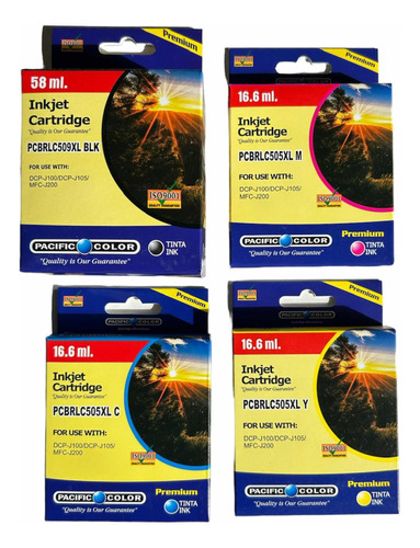 Pack 4 Cartuchos Tintas Brother Lc509 Lc505 Xl Alternativas 