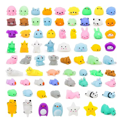 Kit 72 Pcs Mini Mochi Squishy Squeeze Toy Fidget Toy