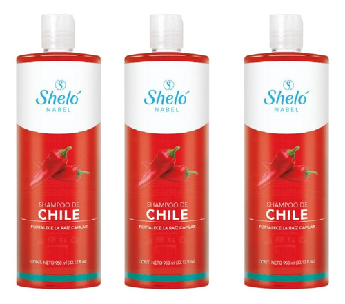 3 Pack Shampoo De Chile 950ml Shelo