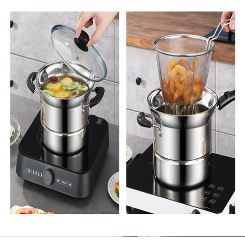 Cacerola Multiusos De Acero Inoxidable Para Freír En Acero I