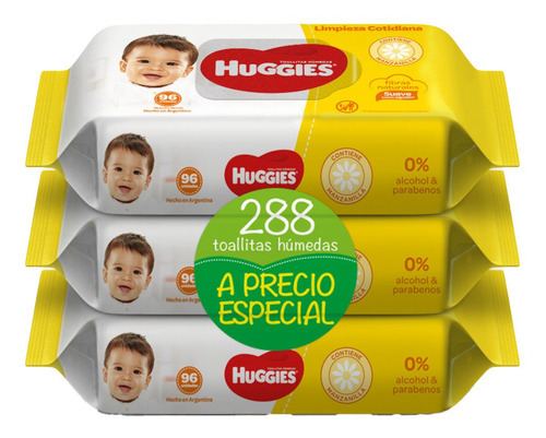 Pack 3 Toallitas De Limpieza Huggies 288u Universo Binario