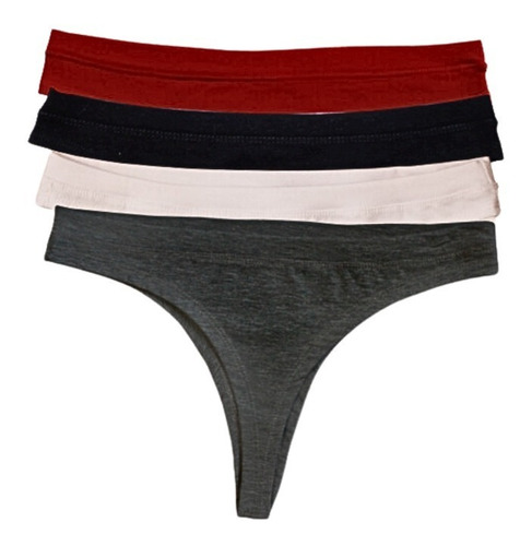 Pack De 4 Panties Semi Hilo Básica