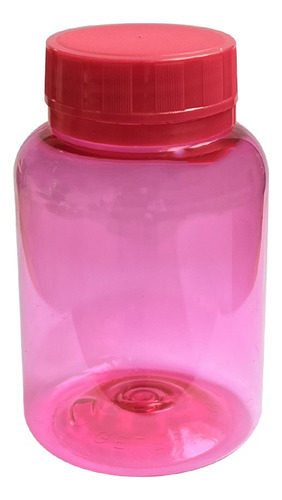 Pote Para Cápsulas Pet 200ml C/ Tampa Lacre (20 Unidades) Sabor Rosa C/pink