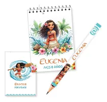 Comprar Anotadores Y Lápiz Personalizado 40u Moana Souvenir