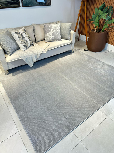 Tapete Classy Platina 2,50x3,00 São Carlos Cinza Sala Comprimento 300 Cm Desenho Do Tecido Liso Largura 250 Cm