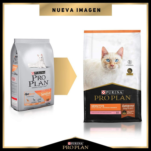 Imagen 3 de 3 de Alimento Proplan Optiderma Gato Adulto Sensitive 3 Kg