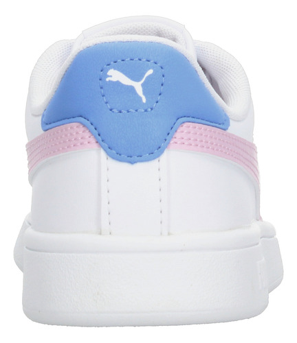 Tenis Puma Smash 3.0 L Jr Blanco Para Niña Colores Pastel Comodos Versatiles Original De Moda Ligero
