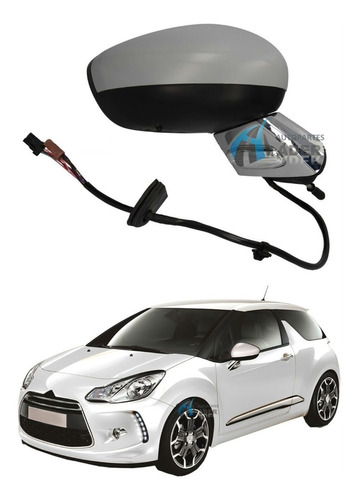 Espejo Electrico Citroen Ds3 Cacha Cromada Giro Derecho