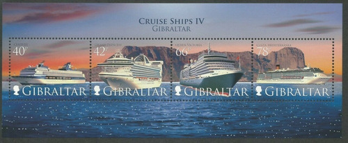 2008 Barcos Cruceros- Gibraltar (bloque) Mint