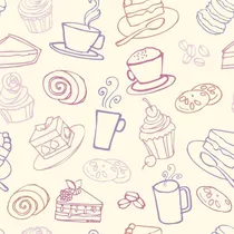 Comprar Papel De Parede Adesivo Doces Confeitaria Bolo Cupcake 10m