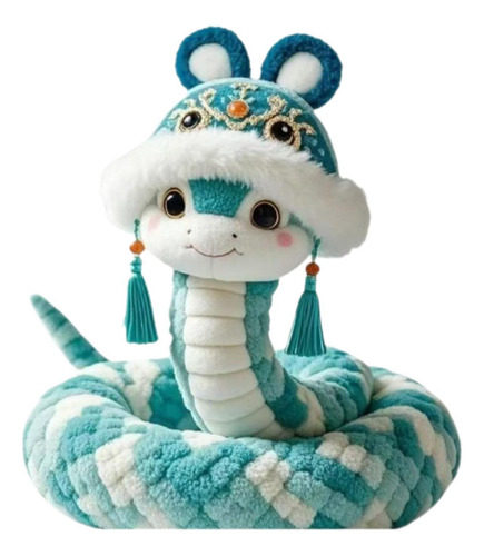 Serpiente Animal Relleno Año Nuevo Chino Juguete Azul 25cm